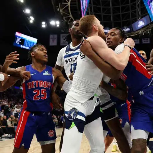 Pelea en el Timberwolves vs. Pistons deja siete expulsados en la NBA
