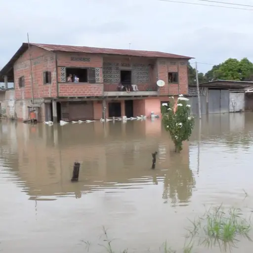 Inundaciones afectan a más de 200 viviendas en El Cady por creciente del río Portoviejo