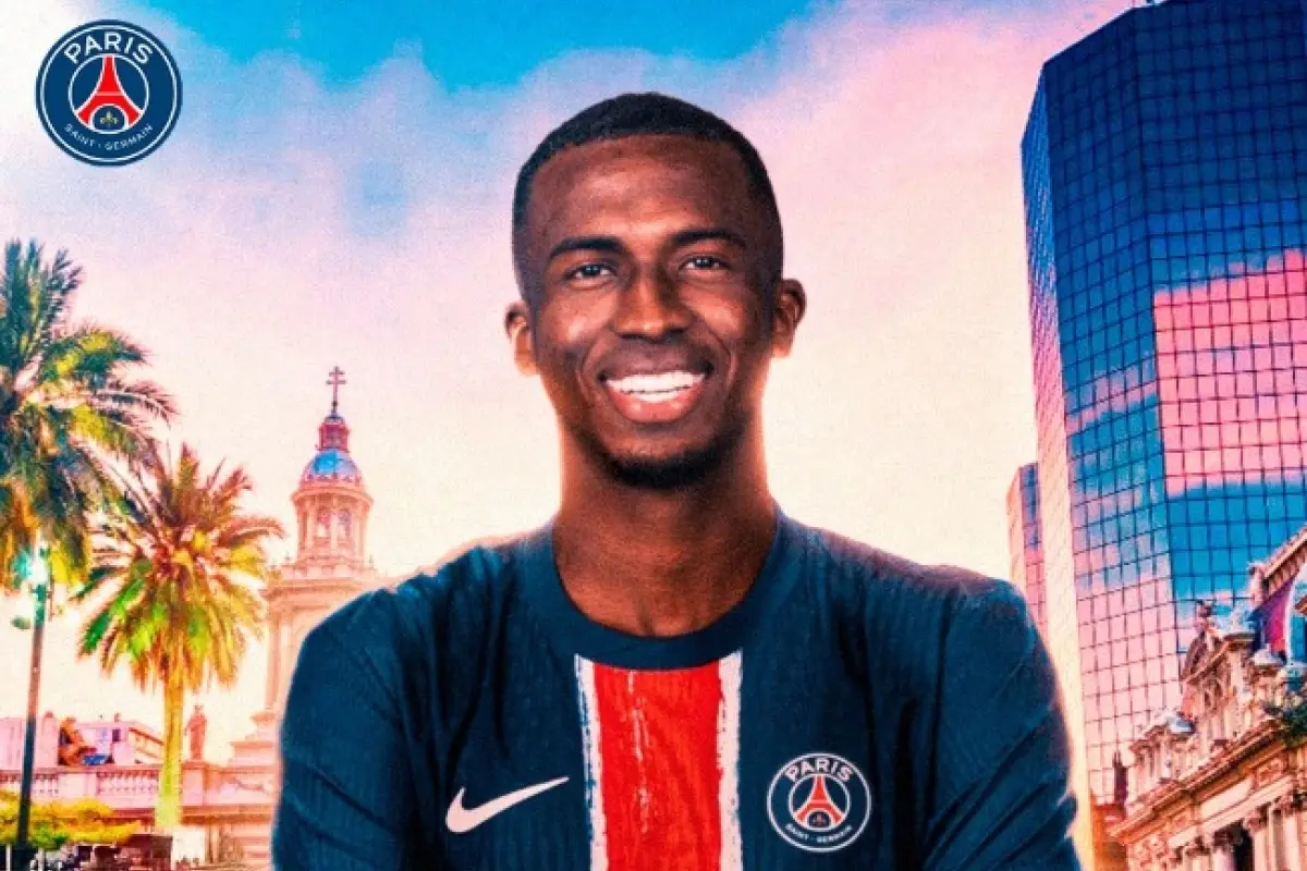 Willian Pacho jugador del PSG en una ilustración de su club