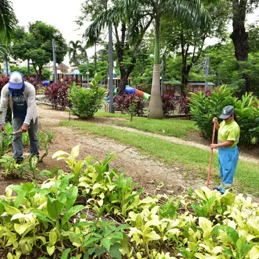 Fundación Siglo XXI de Guayaquil realizó jornada de mantenimiento en el parque Junín