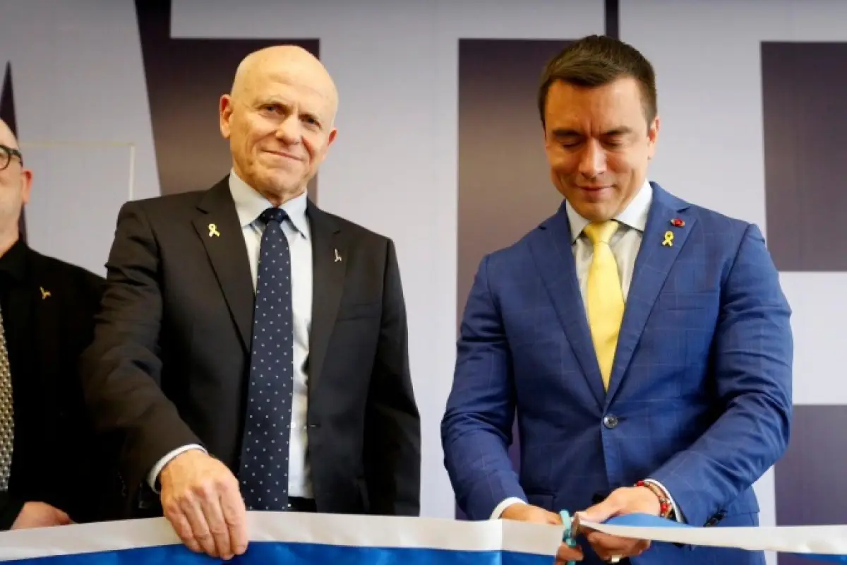 El presidente Daniel Noboa en la inauguración del Centro de Innovación y Emprendimiento en Israel, 5 de mayo de 2025.