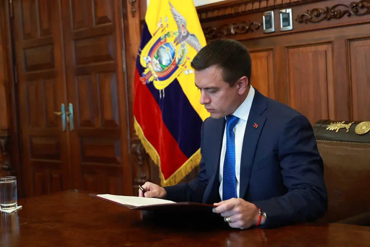 Daniel Noboa presidente de Ecuador en el Palacio de Carondelet