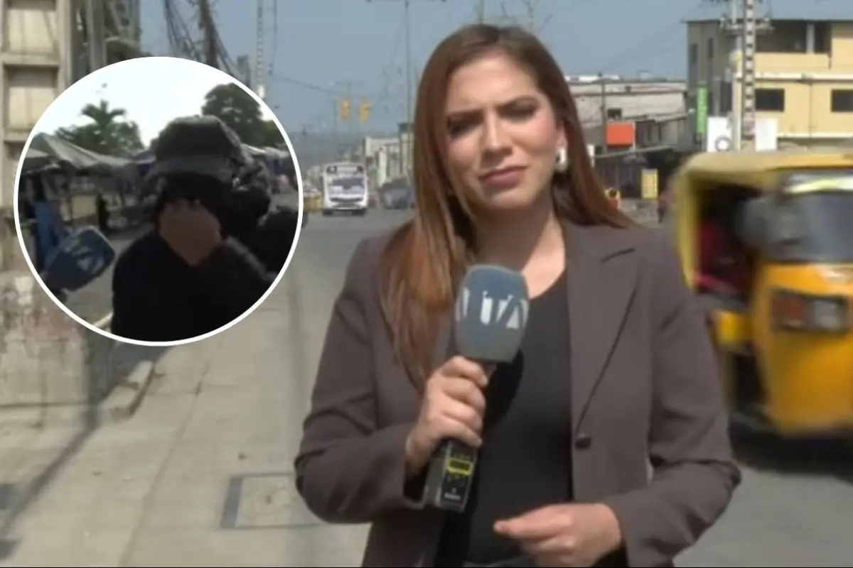 Hombre agrede a equipo periodístico de Teleamazonas durante una transmisión en vivo