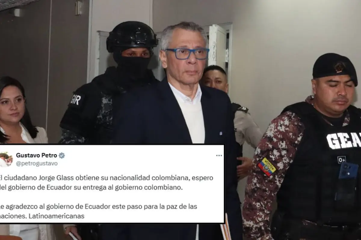 Gustavo Petro anunció que le otorgó la nacionalidad colombiana a Jorge Glas, pero luego borró el tuit