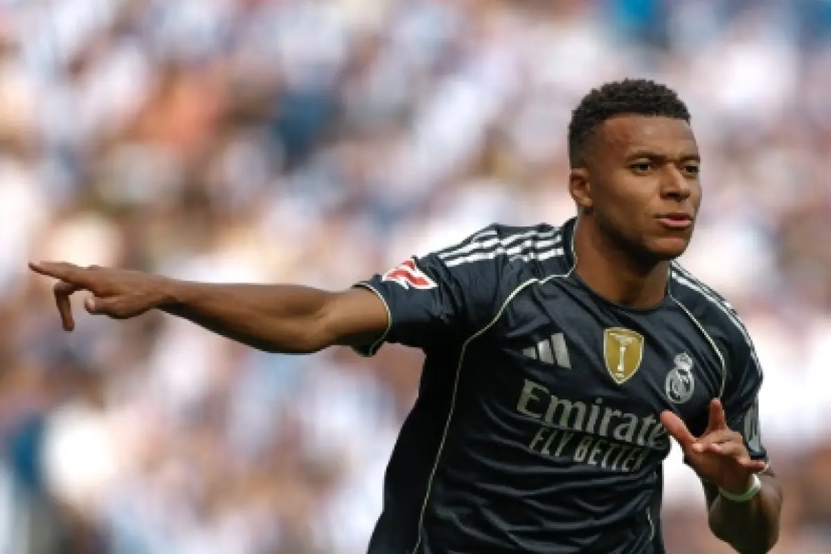 Kylian Mbappé marcó un gol en el triunfo del Real Madrid frente a la Real Sociedad este sábado FOTO Real Madrid, Kylian Mbappé marcó un gol en el triunfo del Real Madrid frente a la Real Sociedad este sábado. FOTO: Real Madrid