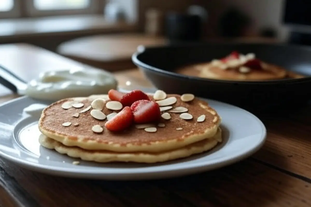 El secreto para panqueques de avena perfectos y llenos de fibra, Los panqueques se pueden acompañar con fruta fresca.