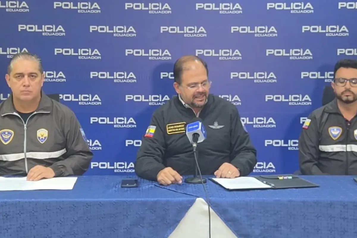 John Reimberg, ministro del Interior, durante la rueda de prensa de este 24 de octubre (Captura de pantalla)