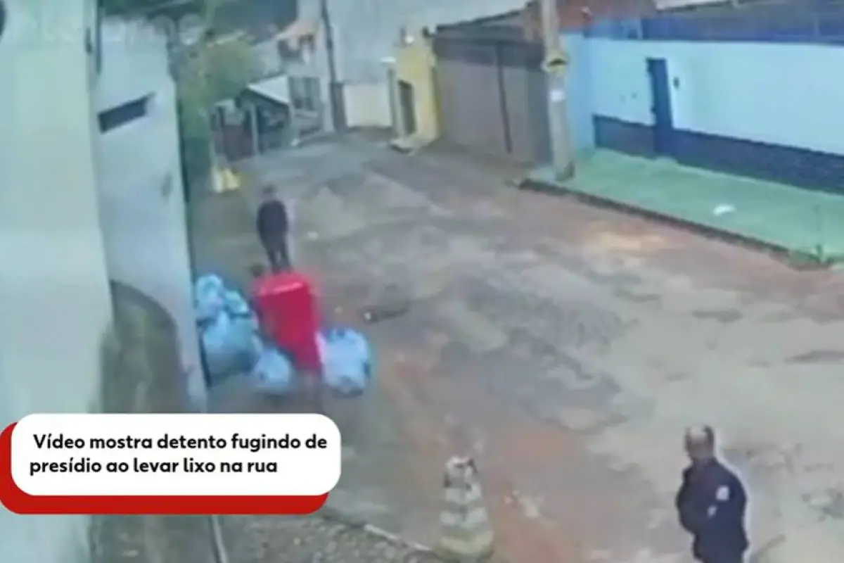 , El video viral que muestra cómo un preso escapó cuando sacaba la basura