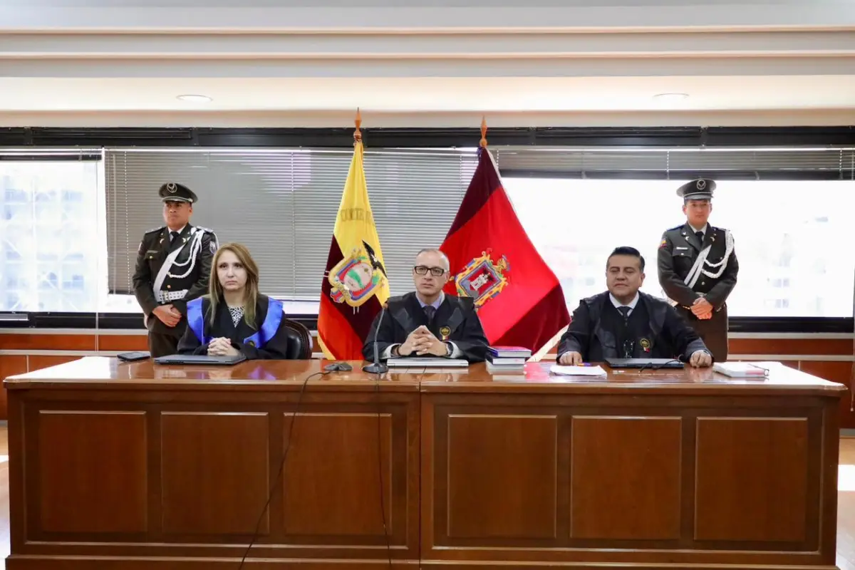 Audiencia de Caso Vaca y otros. (Fotografía: @FiscalíaEcuador en X)