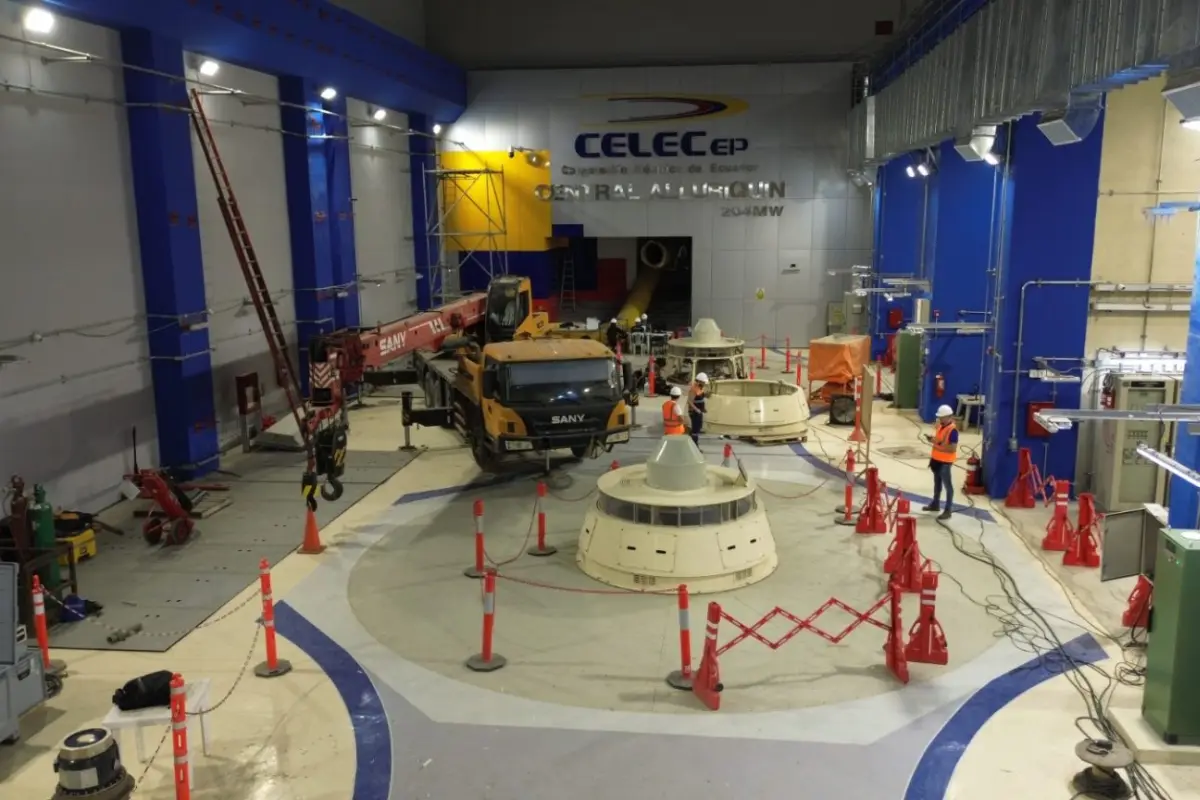 La Central Hidroeléctrica Alluriquín vuelve a operar con sus tres unidades de generación después de 14 años de abandono