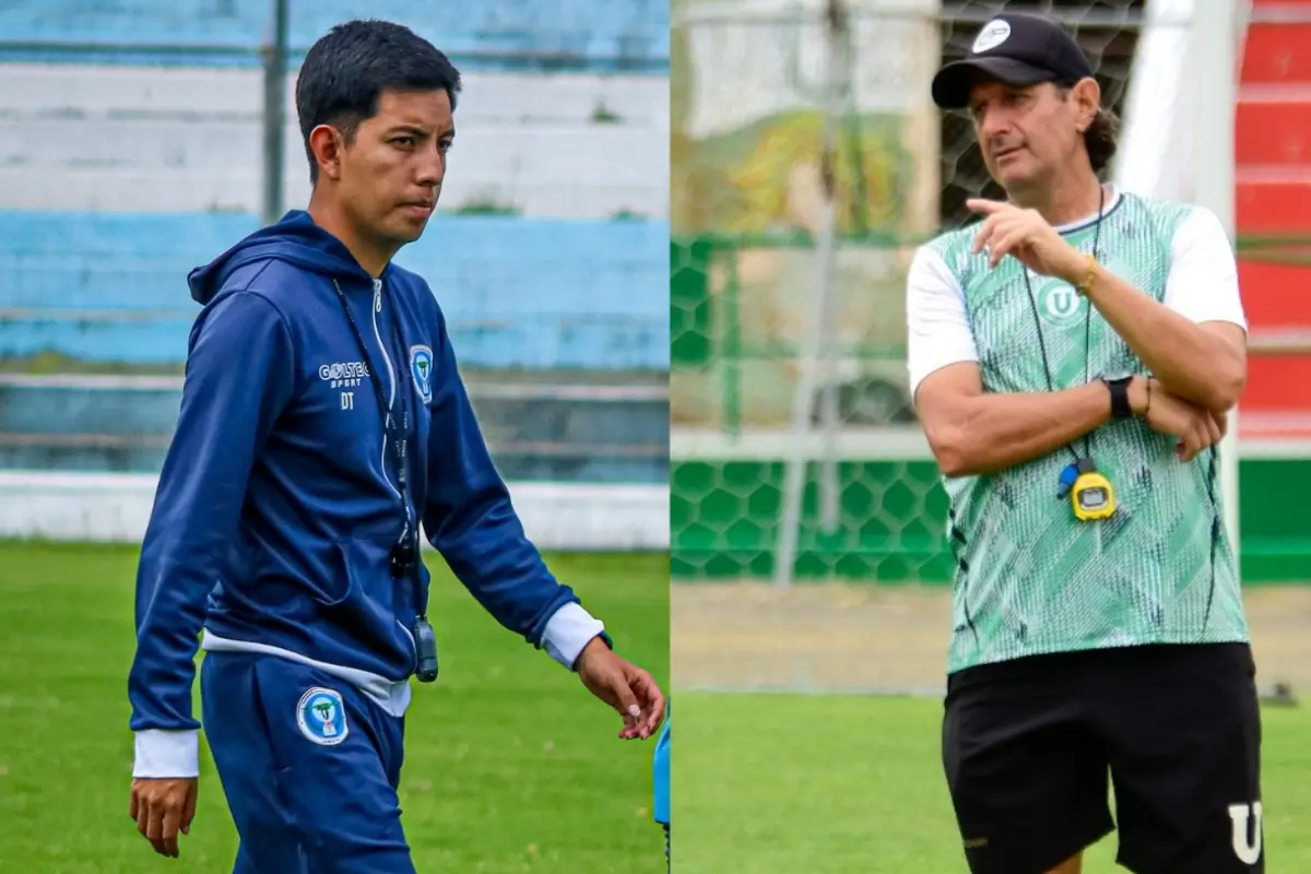 Luis Naranjo, entrenador de Aampetra y Raúl Duartes, estratega de Liga de Portoviejo.
