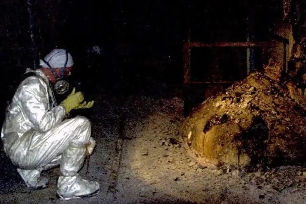 La Pata de Elefante, una masa sólida de corio radiactivo se descubrió tras ocho meses después del suceso de la explosión de una central nuclear en Chernóbill,