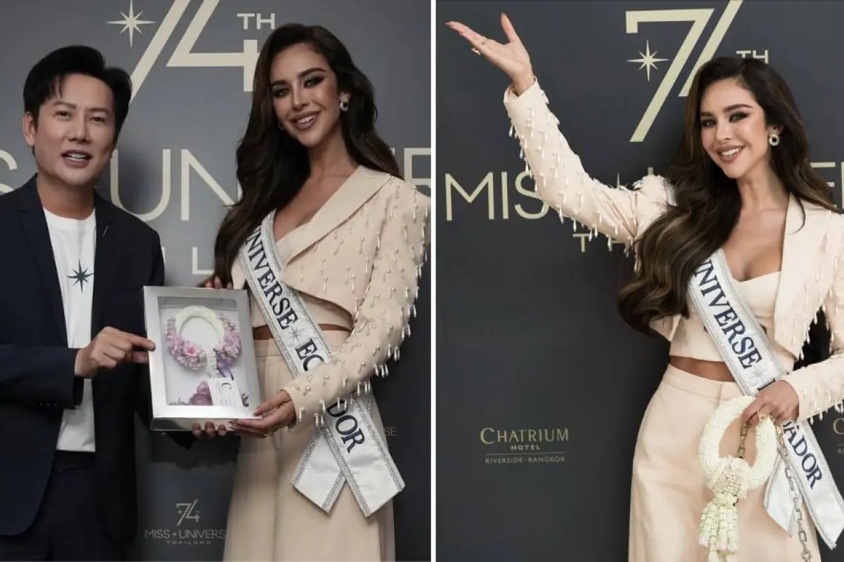 La ecuatoriana Nadia Mejía se une a la concentración de Miss Universo 2025, Nadia Mejía compartió con Nawat Itsaragrisil, ejecutivo de Miss Universo, al sumarse a la concentración. 