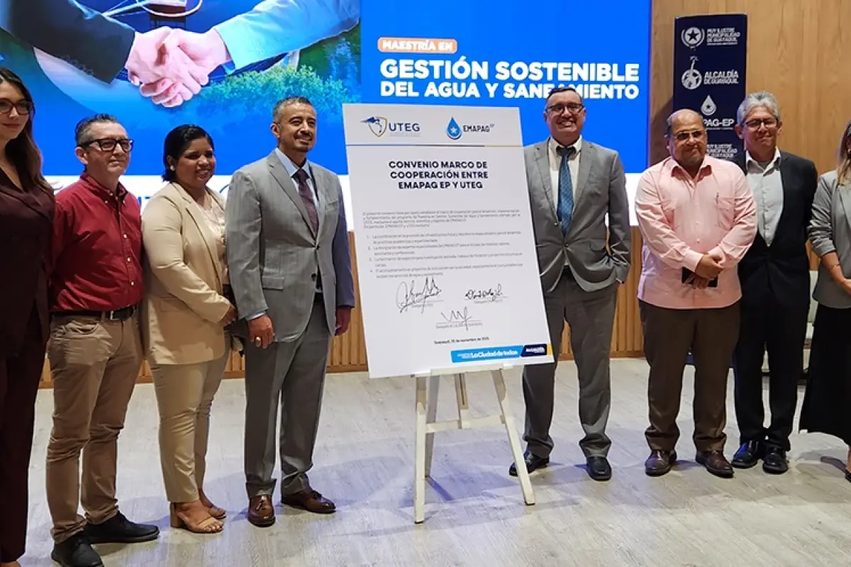 EMAPAG y UTEG firmaron un convenio para desarrollar una maestría que fortalecerá la formación especializada en gestión en Guayaquil.