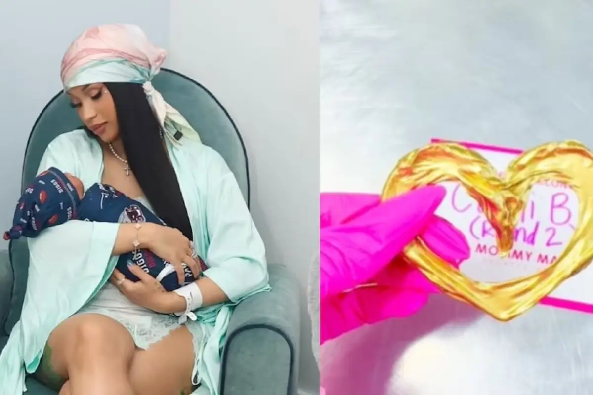 Cardi B transforma el cordón umbilical de su cuarto hijo en una joya bañada en oro, Cardi B hizo que encapsularan el cordón umbilical de su cuarto hijo para convertirlo en una joya.  