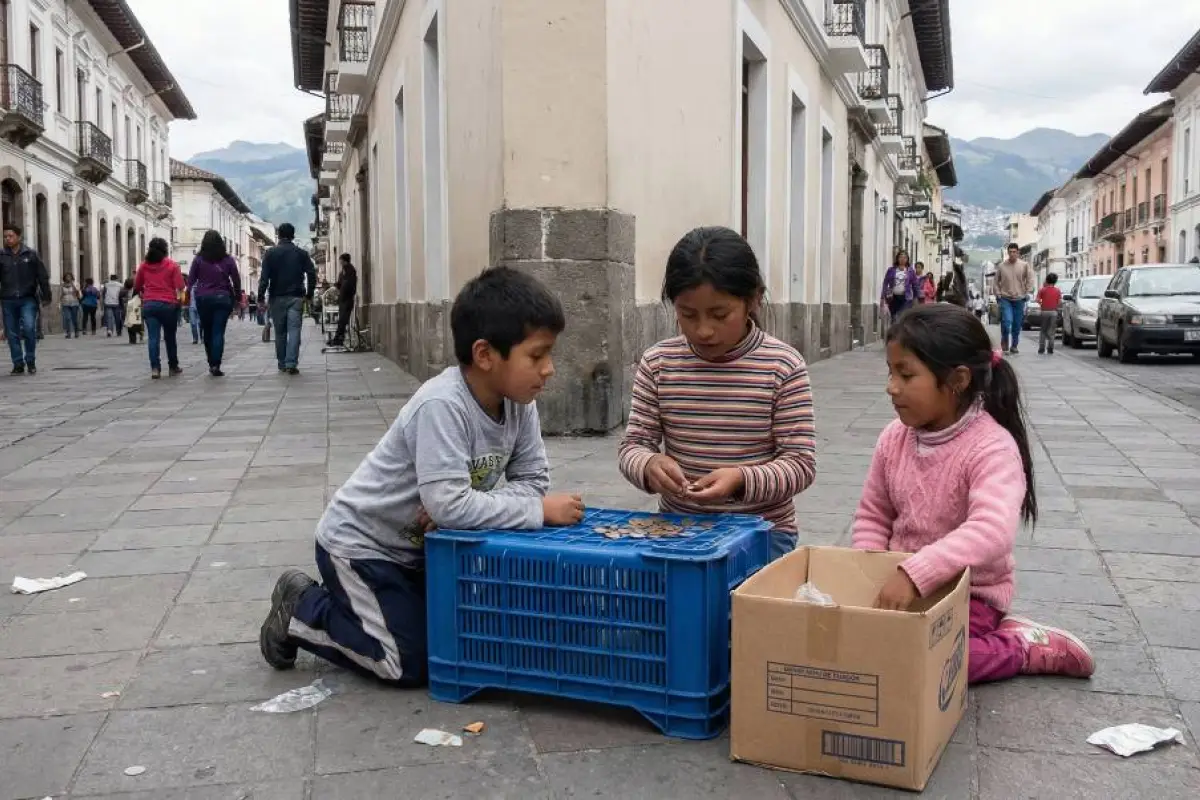 El Gobierno de Ecuador refuerza campaña contra el trabajo infantil en diciembre y pide no dar dinero en calles.