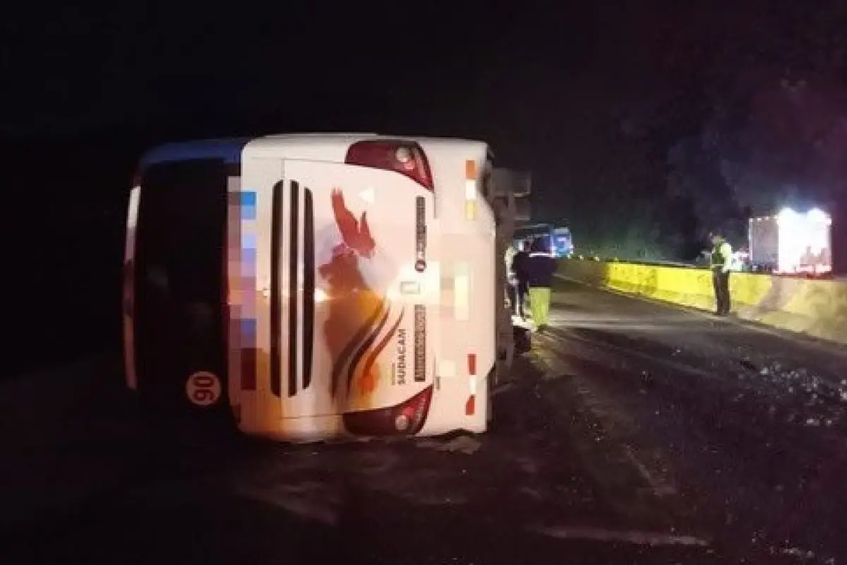 Accidente de bus Interprovincial en la vía Alóag-Santo Domingo deja una decena de heridos. Foto: ECU 911