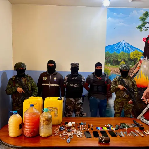 Fuerzas Armadas incautan celulares, armas blancas y licor artesanal en cárcel de Sucumbíos