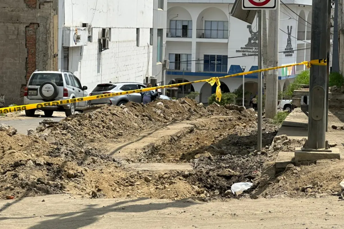 Los trabajos hidrosanitarios se encuentran inconclusos en el centro de Manta.