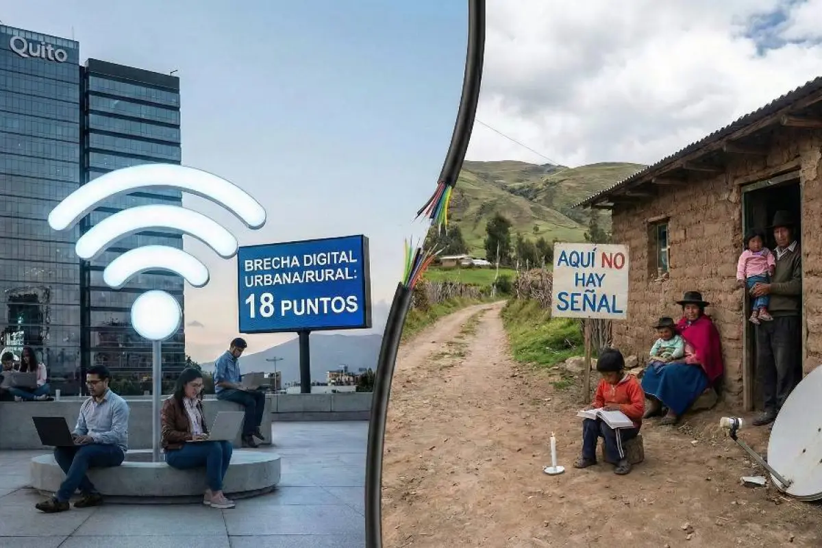Brecha digital en Ecuador persiste pese al aumento del acceso a Internet.