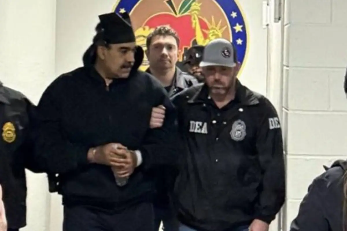 Nicolás Maduro en su arribo a las oficinas de la DEA, en Nueva York. 