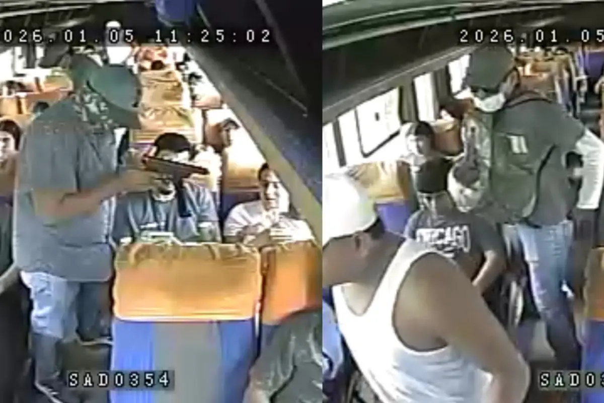 Los tres delincuentes que asaltaron a los pasajeros este lunes portaban armas de fuego.