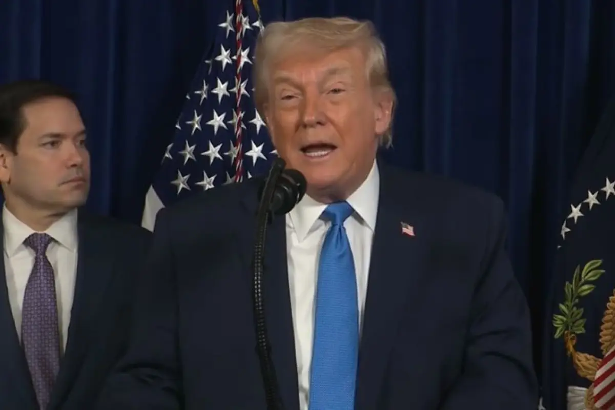 El presidente de Estados Unidos, Donald Trump, en una rueda de prensa tras la captura de Nicolás Maduro.