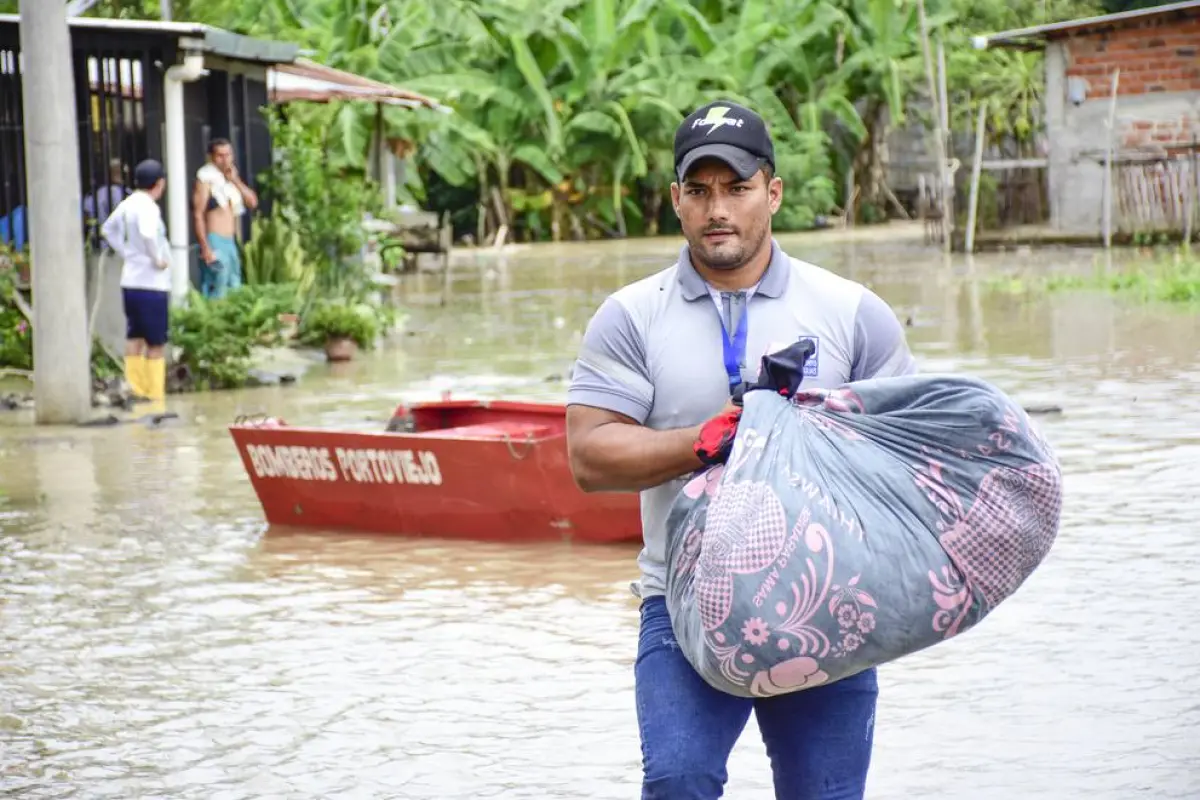 Mapa de riesgos y zonas inundadas debido a la alerta por lluvias en Ecuador emitida por la Secretaría de Gestión de Riesgos.