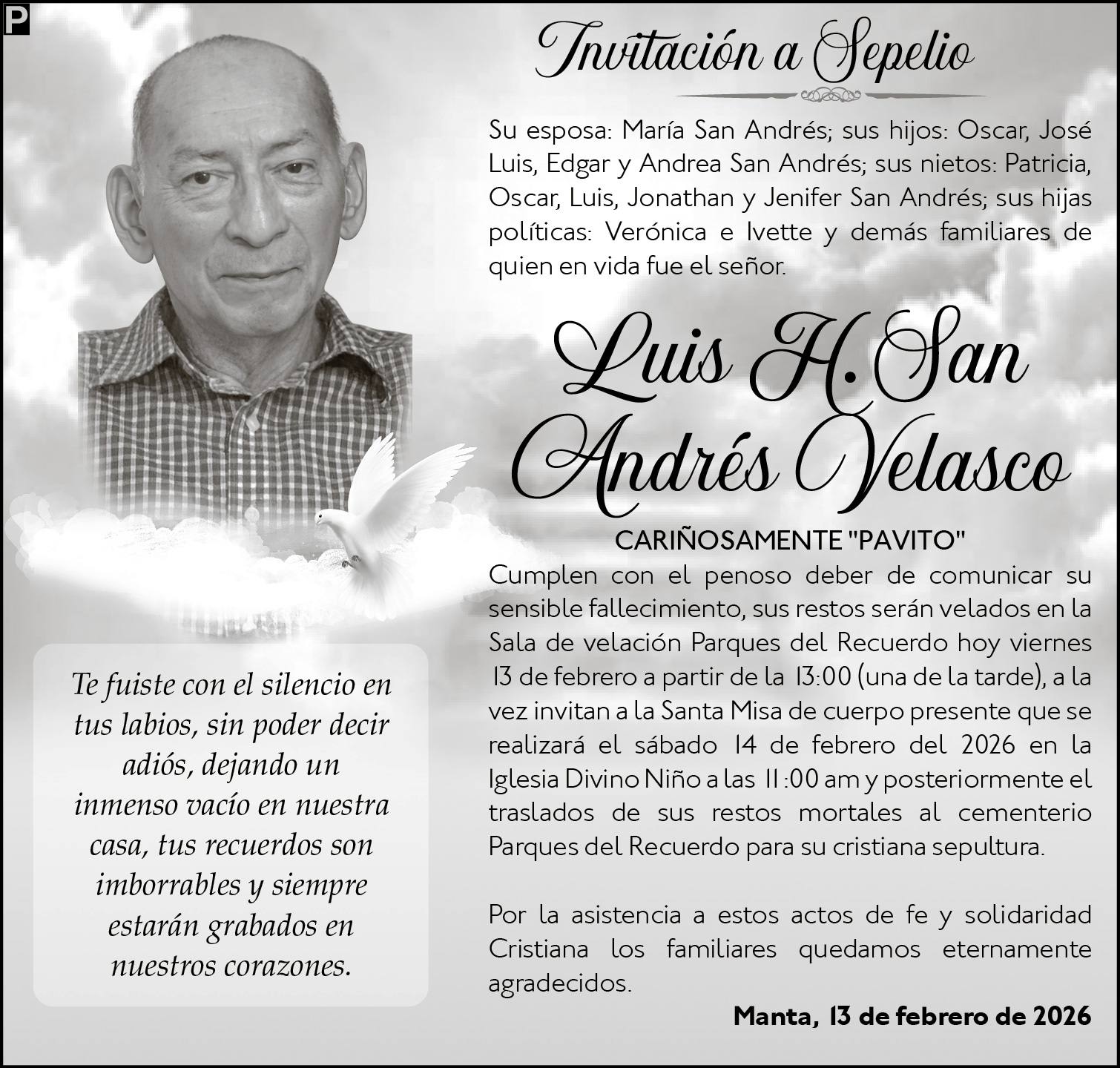 SEPELIO LUIS H. SAN ANDRÉS VELASCO, medios ediasa