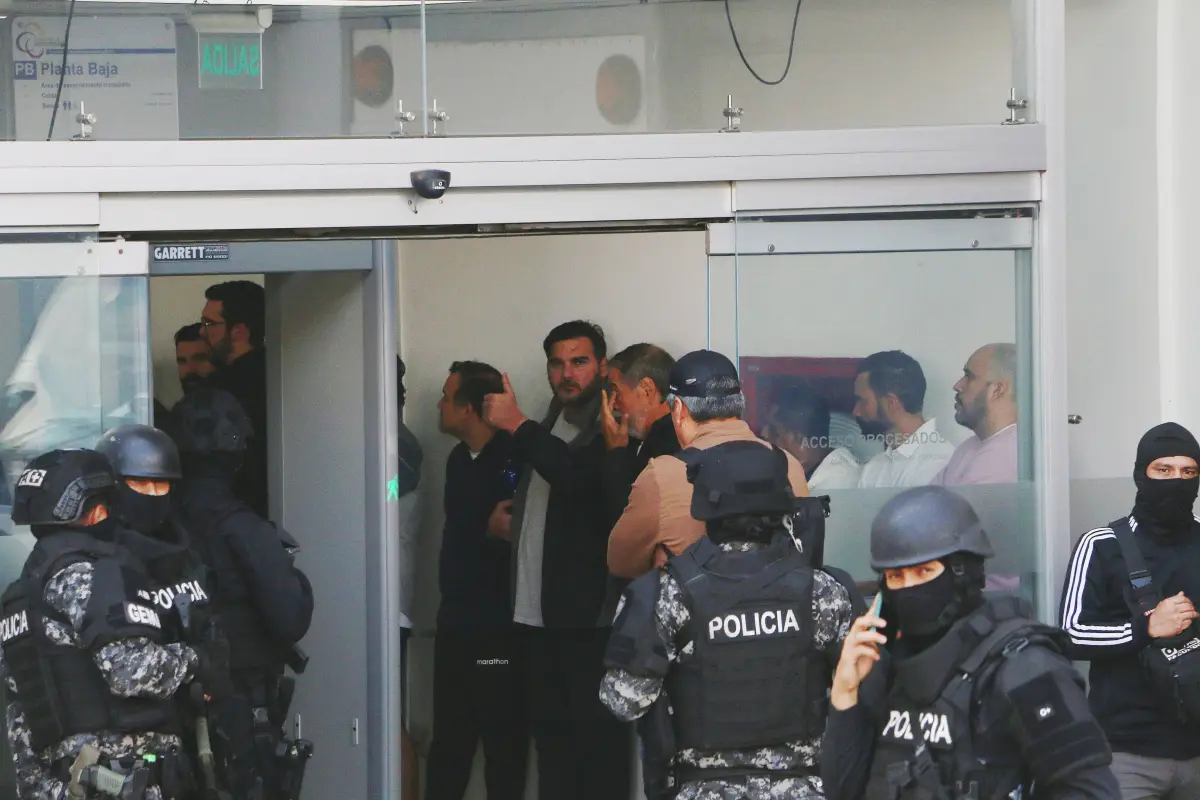 Quito, martes 10 de febrero del 2026. Audiencia del alcalde de Guayaquil Aquíles Álvarez y 10 personas más detenidas por lavado de activos en el denominado caso Goleada., API/Rolando Enríquez.