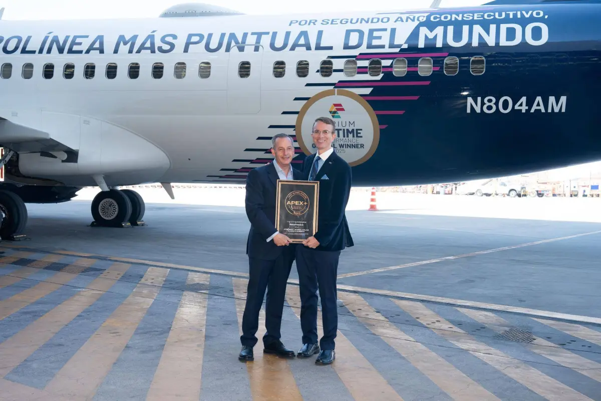 Aeroméxico, la aerolínea más puntual del mundo en 2026.