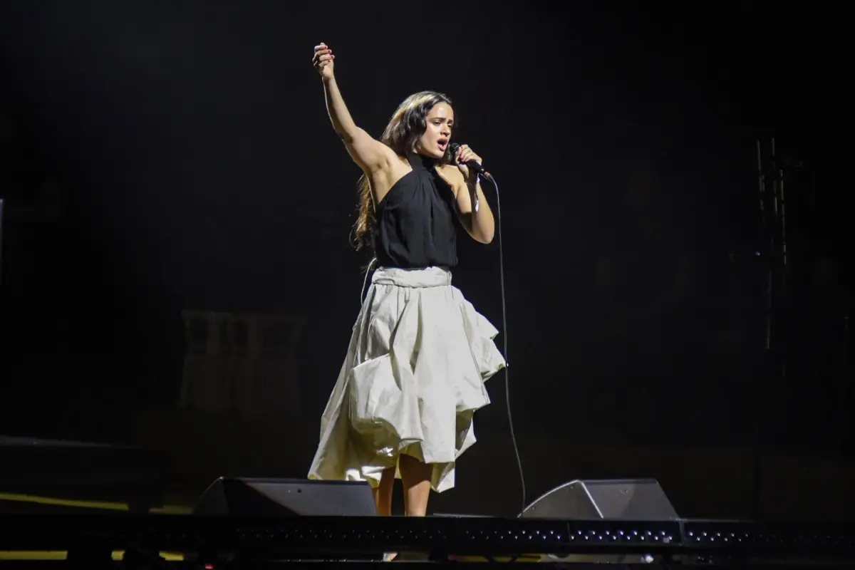 La cantante Rosalía durante el Concierto-Manifiesto x Palestina en el Palau Sant Jordi, a 29 de enero de 2026, en Barcelona, Catalunya (España), Europapress