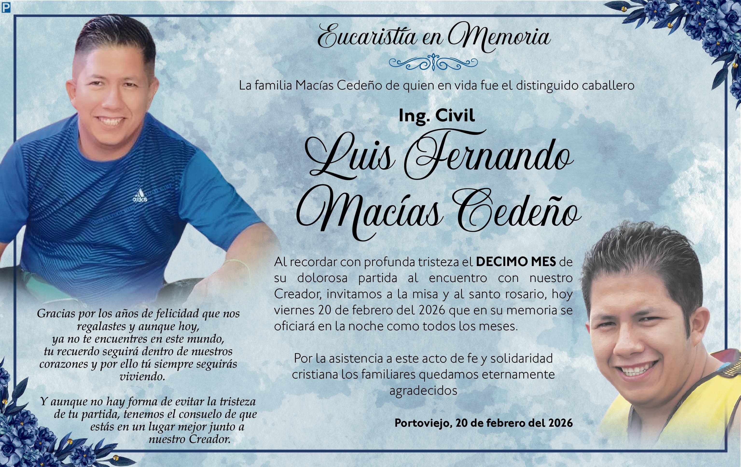 MISA LUIS MACIAS CEDEÑO