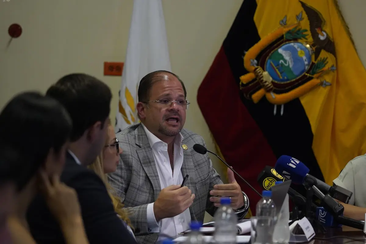 El Ministro de Interior, John Reimberg durante su intervención en la Comisión de Seguridad., API