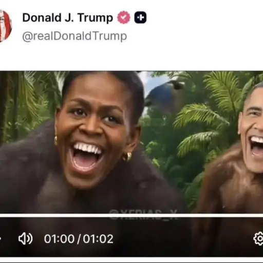 Desde cuenta de Donald Trump se compartió clip racista de Barack y Michelle Obama como simios