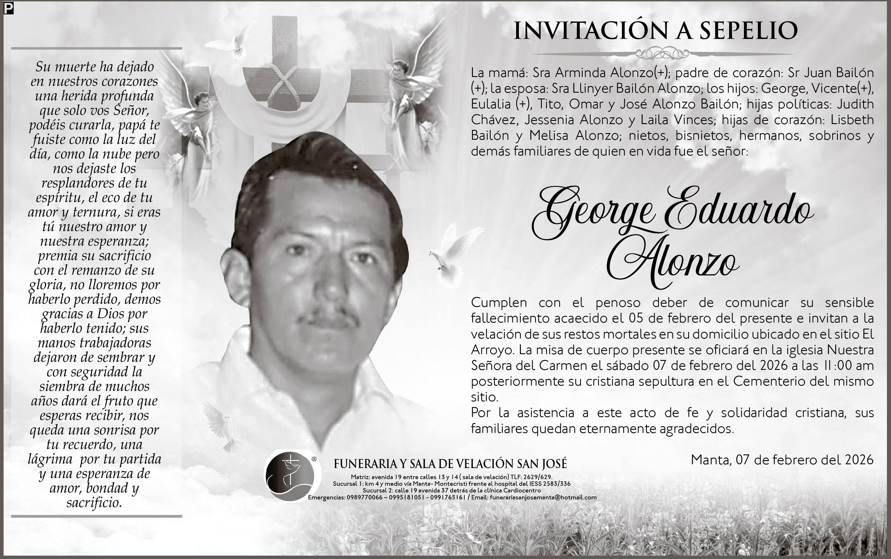 Sepelio George Eduardo Alonzo, medios ediasa