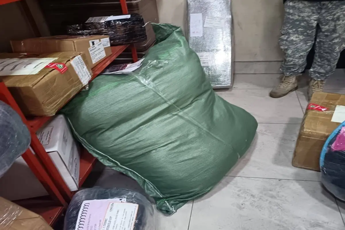 La mercadería fue hallada en bultos de una cooperativa de buses., Cortesía