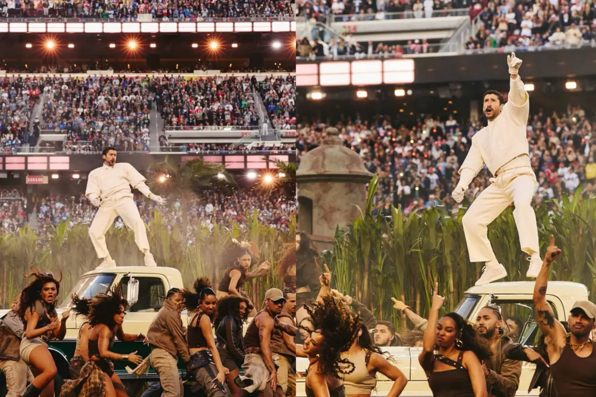 Bad Bunny se presentó en el medio tiempo del Super Bowl, donde destacó la cultura latina., Instagram: @applemusic
