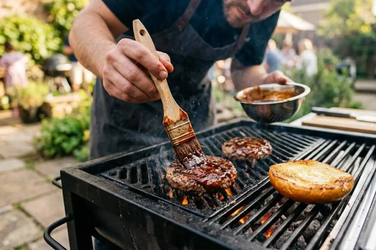 La salsa BBQ le da un toque especial a tu hamburguesa. 