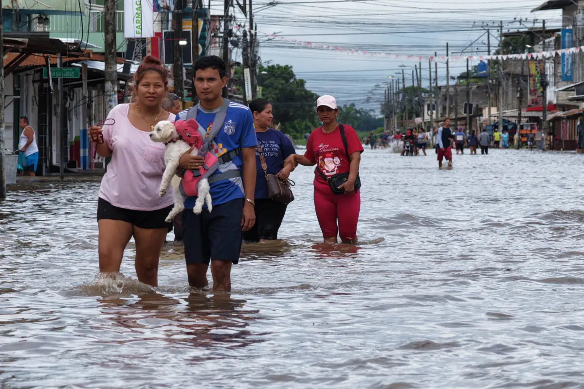 Milagro, es una de las zonas de Ecuador que es golpeada por las fuertes lluvias., API.