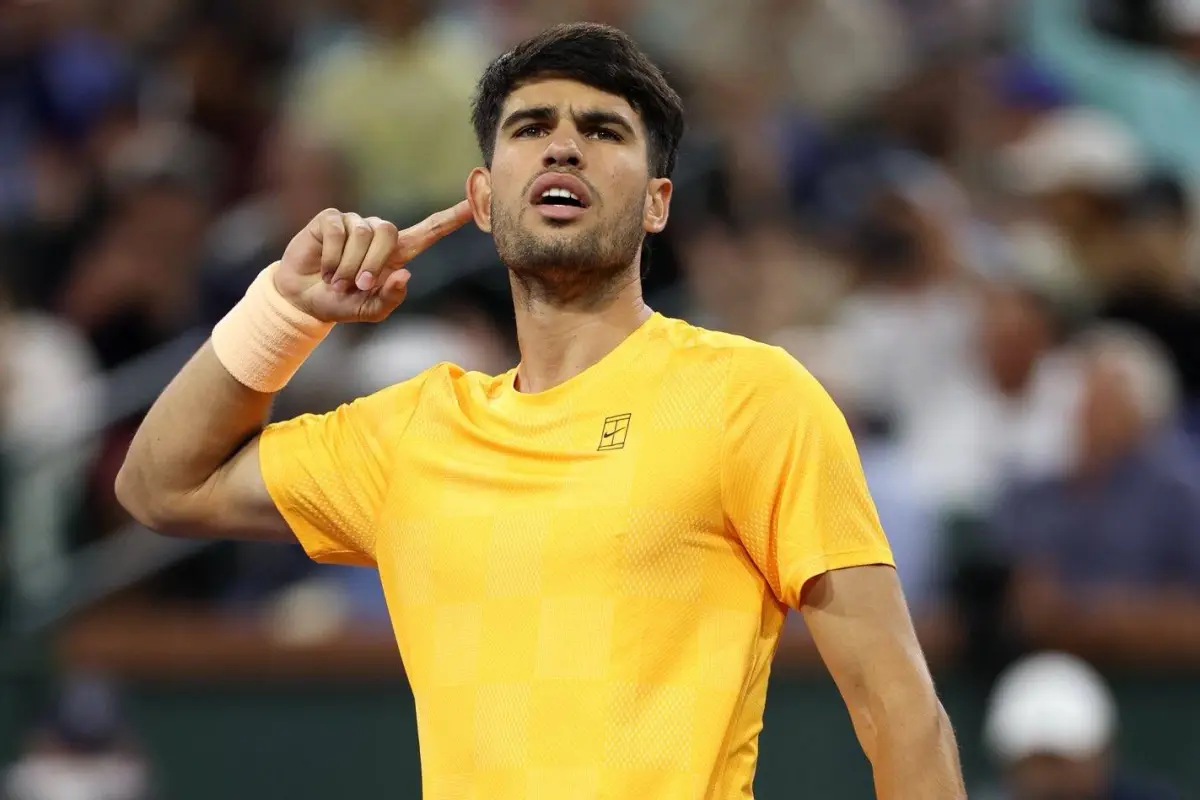 Alcaraz se quedó en simifinales de Indian Wells ante Daniil Medvédev., Carlos Alcaraz.