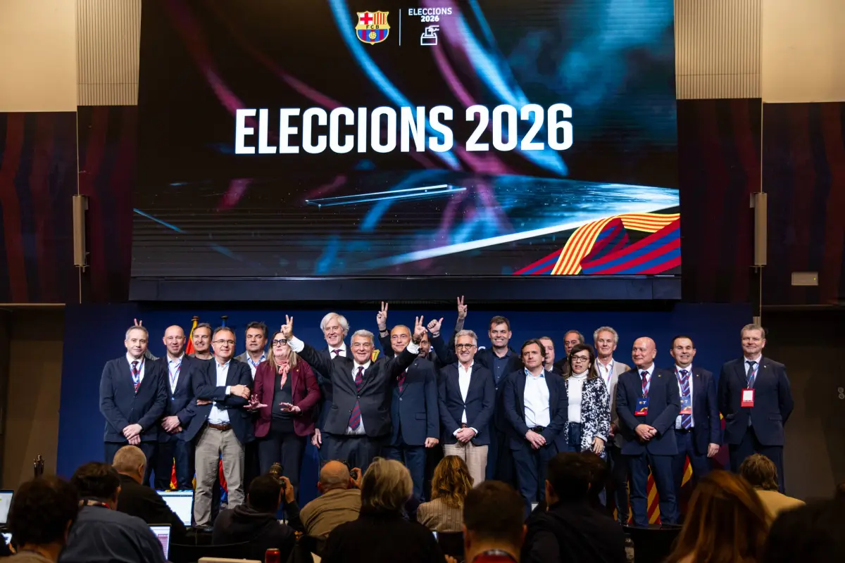 Laporta siendo reconocido como ganador de las elecciones del FC Barcelona., FC Barcelona.