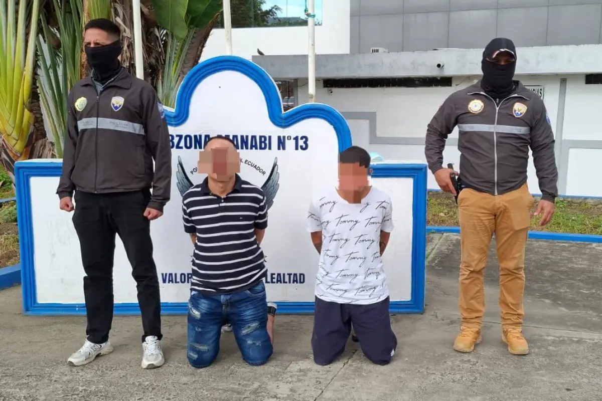 Los detenidos en Portoviejo fueron llevados al cuartel policial. , Policía Nacional