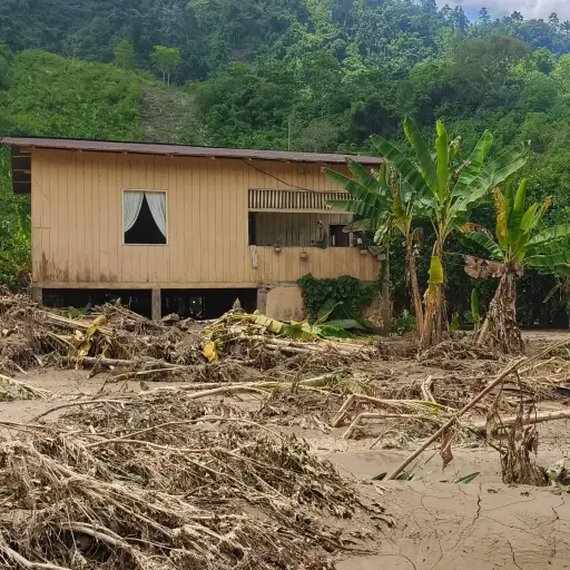 Emergencia en Chone: creciente arrasa viviendas y sustento de familias en Río Santo, en la parroquia Ricaurte