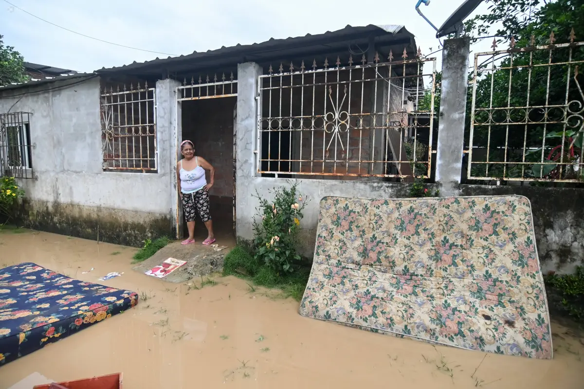 Una de las zonas rurales del cantón Chone afectada por los desbordamientos de los ríos Garrapata y Mosquito.