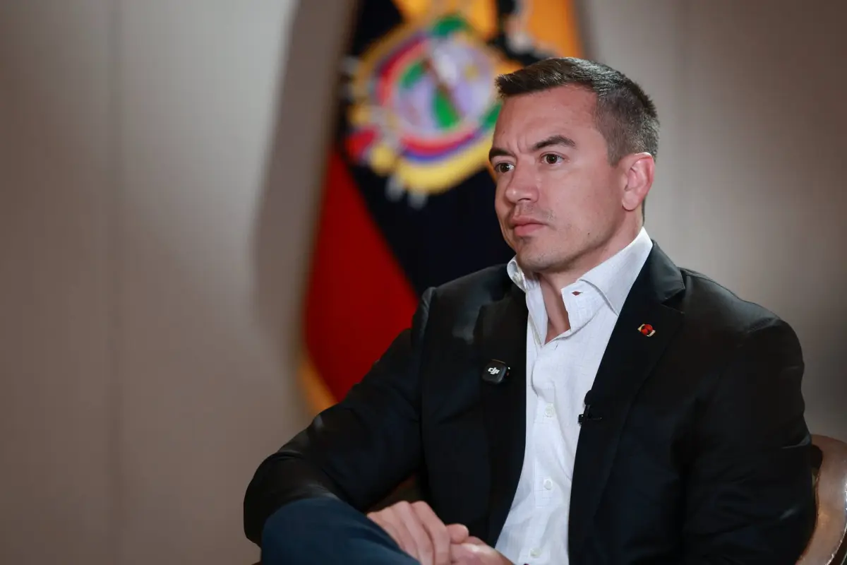 Daniel Noboa durante entrevista con Univisión en Estados Unidos sobre narcotráfico y cooperación internacional