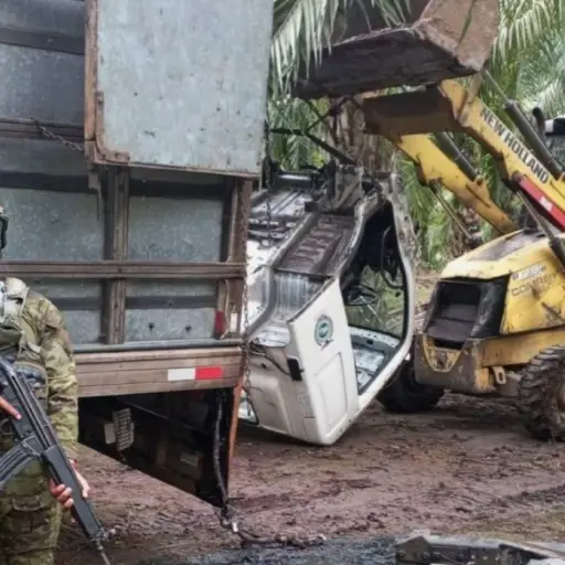Descubrieron deshuesadero de camiones robados en Los Ríos. Dos hombres fueron detenidos