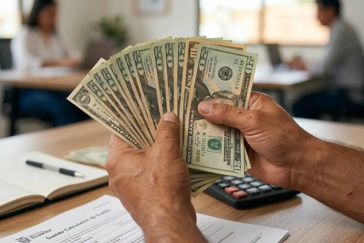 Pago del décimo cuarto sueldo 2026 en Ecuador de 482 dólares.