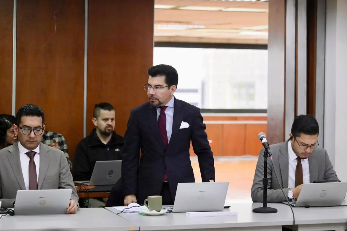 El fiscal general encargado, Carlos Leonardo Alarcón, arrancó la exposición de la relación circunstanciada de los hechos., X: @FiscaliaEcuador
