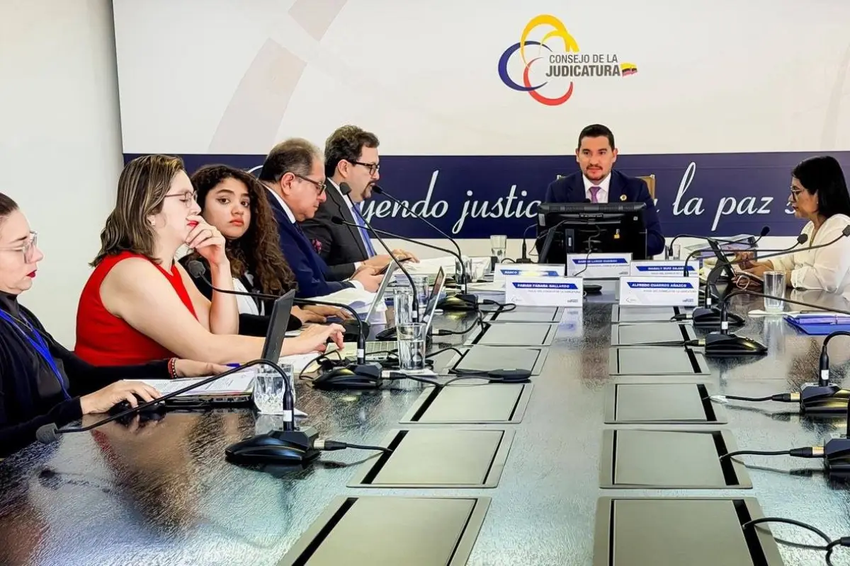 El Consejo de la Judicatura en la sesión de este jueves 19 de marzo. , X: @CJudicaturaEc